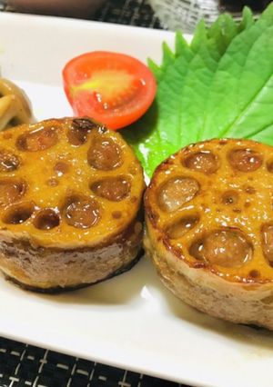 今夜のおかずは、つくねれんこんはさみ焼き-レシピのメイン写真