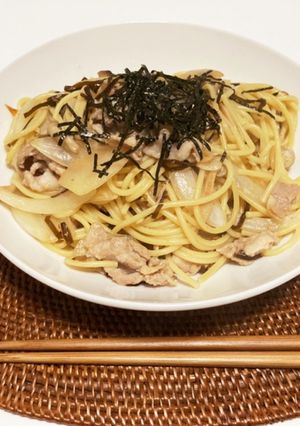 豚と玉ねぎの和風パスタ-レシピのメイン写真