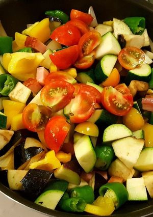 ベーコンと夏野菜の彩りラタトゥイユ-レシピのメイン写真