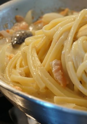 サーモンクリームパスタ-レシピのメイン写真