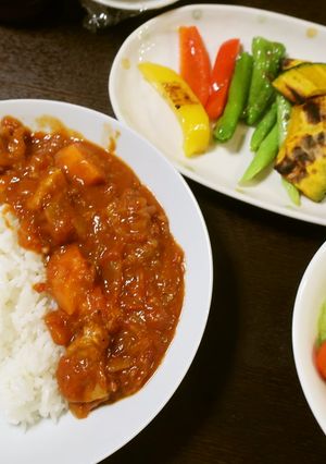 ポークカレー　焼き野菜添え-レシピのメイン写真
