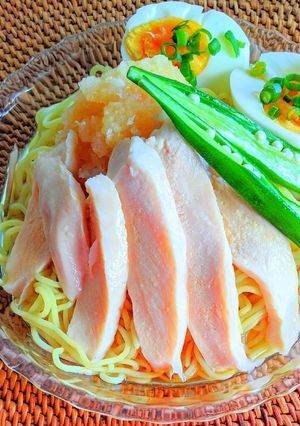 サラダチキンのおろしぶっかけ冷やし中華-レシピのメイン写真