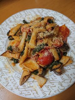 エリンギとトマトのバジルバター炒め-レシピのメイン写真