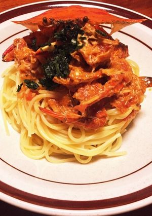 簡単ワタリガニのトマトクリームスパゲティ-レシピのメイン写真