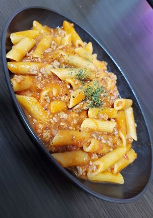 ペンネクリームボロネーゼ-レシピのメイン写真