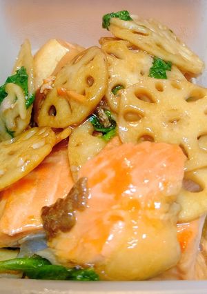 鮭とれんこんの大葉照り焼き-レシピのメイン写真