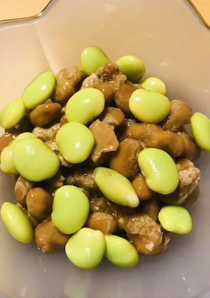 毎日の納豆●緑あざやかな枝豆とあわせて-レシピのメイン写真