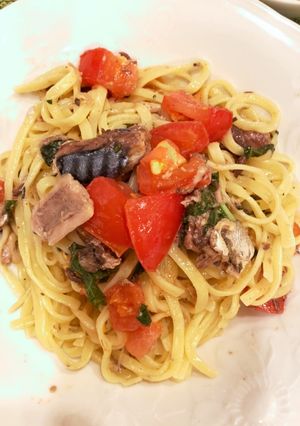 サバ缶のトマトパスタ-レシピのメイン写真
