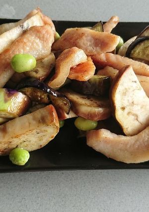 なすと豚・枝豆のシンプルいため-レシピのメイン写真
