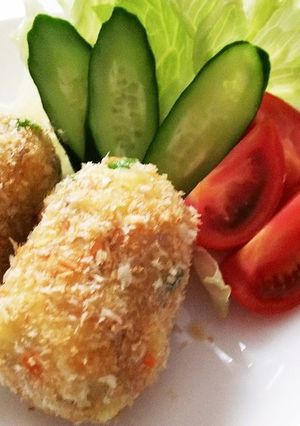 簡単！コロコロ揚げない俵野菜コロッケ♪-レシピのメイン写真