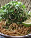 薬味たっぷり！！低GIの全粒粉パスタ