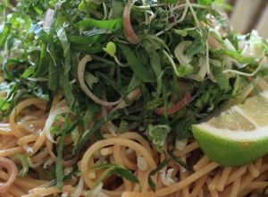 薬味たっぷり！！低GIの全粒粉パスタ-レシピのメイン写真