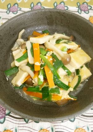 高野豆腐としめじの卵とじ-レシピのメイン写真