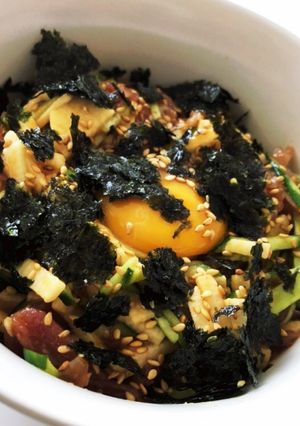 超簡単!夏ご飯生ハムユッケ丼-レシピのメイン写真