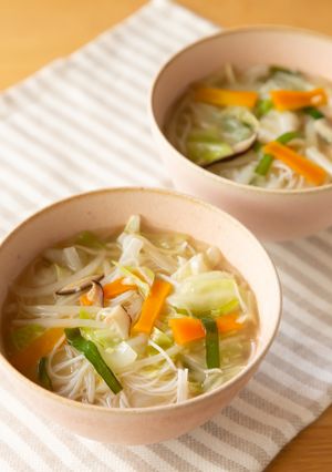お鍋ひとつで簡単 野菜たっぷり汁ビーフン-レシピのメイン写真