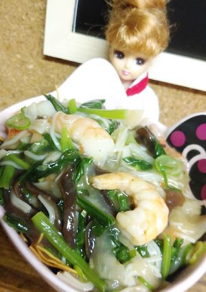 リカちゃん♡餡かけかた焼きそば(オイ味)-レシピのメイン写真