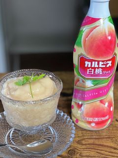 カルピスを使った桃アイス♪簡単おいしい!-レシピのメイン写真