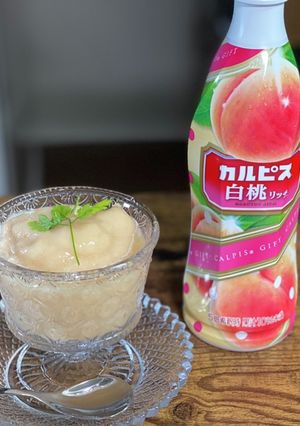 カルピスを使った桃アイス♪簡単おいしい！-レシピのメイン写真