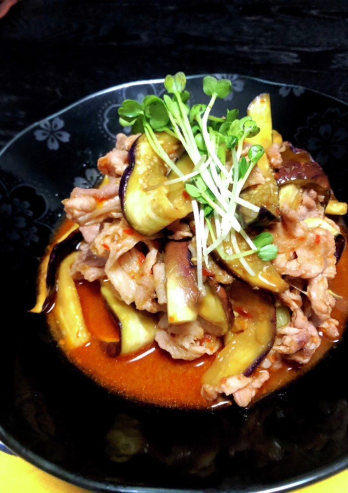レンジで簡単！ナスと豚肉の中華和え-レシピのメイン写真