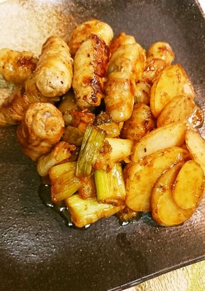 豚巻き胡麻ドレ麺つゆ炒め-レシピのメイン写真