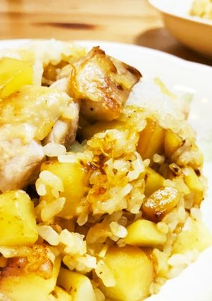 ジャガイモと鶏もも肉のチャーハン-レシピのメイン写真