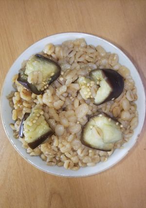 100%押し麦の麦味噌なす麦飯-レシピのメイン写真