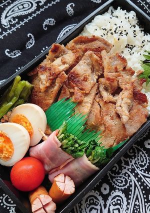 2020/8/26豚肉味噌漬け焼き弁当-レシピのメイン写真