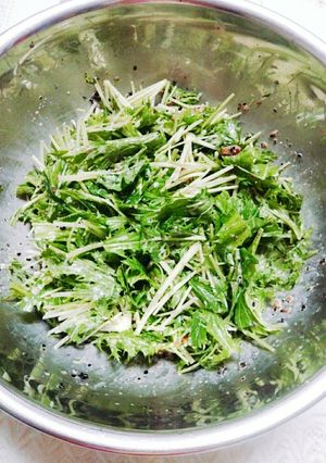 私の水菜の梅マヨサラダ-レシピのメイン写真