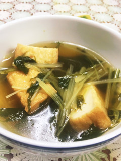 水菜とあげさんの炊いたん柚子胡椒風味-レシピのメイン写真