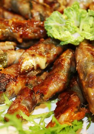 ヘルシーな若さぎ甘露煮の豚肉ぐるぐる巻き-レシピのメイン写真