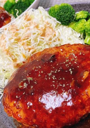ふわふわ♡照り焼きチーズinハンバーグ-レシピのメイン写真
