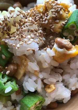 夏野菜の麺つゆ漬けと納豆のご飯-レシピのメイン写真