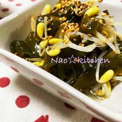 รูปของ 子大豆もやしとわかめの酢の物