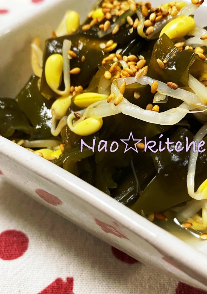 子大豆もやしとわかめの酢の物-レシピのメイン写真