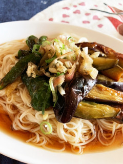 茄子の揚げ浸しで、冷やし麺☆-レシピのメイン写真