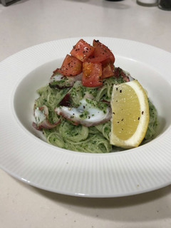 モロヘイヤとオクラの冷製パスタレモン添え-レシピのメイン写真
