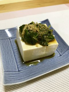 モロヘイヤとなめたけの冷奴のせ-レシピのメイン写真