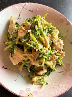 簡単★豆苗とササミの梅マヨサラダ★-レシピのメイン写真