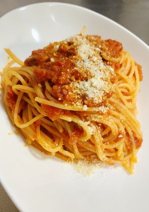 簡単！美味しい！！トマトガーリックパスタ-レシピのメイン写真