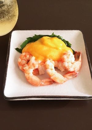 絶品！エビの黄身酢ソース添え-レシピのメイン写真