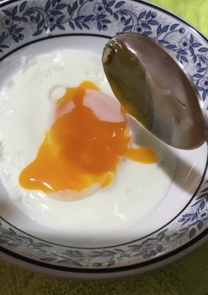 電子レンジで半熟目玉焼き（完成版）-レシピのメイン写真