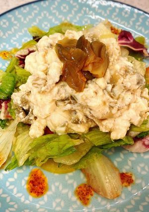 豆腐のザーサイ和えを載せた♪野菜サラダ-レシピのメイン写真
