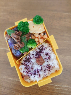 なすと挽き肉の味噌炒め弁当♪-レシピのメイン写真