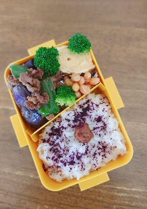 なすと挽き肉の味噌炒め弁当♪-レシピのメイン写真
