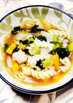 簡単★マカロニ入り江戸菜のトマトスープ-レシピのメイン写真