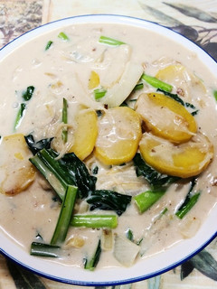 江戸菜とホタテのクリーム煮-レシピのメイン写真
