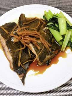 カレイの煮付け♪江戸菜添え-レシピのメイン写真