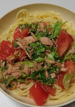 食欲ない時ツナと野菜の和風レモン味パスタ-レシピのメイン写真