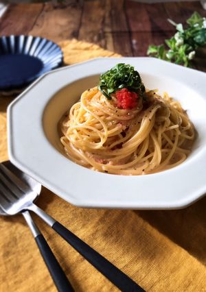 『茹でて混ぜるだけ』明太カルボナーラ-レシピのメイン写真