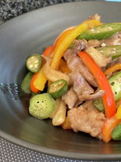 豚肉オクラのマヨポン炒め-レシピのメイン写真